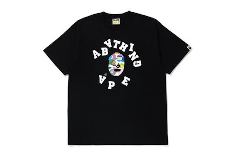 BAPE Multi Camo Broken College Tee Black