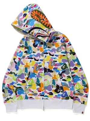 Bape Multi Camo Shark Full Zip Hoodie White Order Bape Multi Camo Shark Full Zip Hoodie White