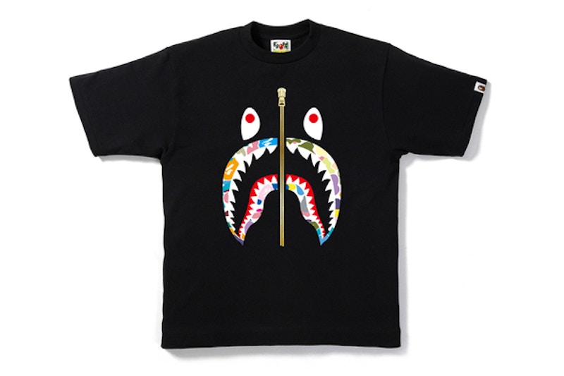 Buy Camiseta Negra BAPE Multi Camo Shark
