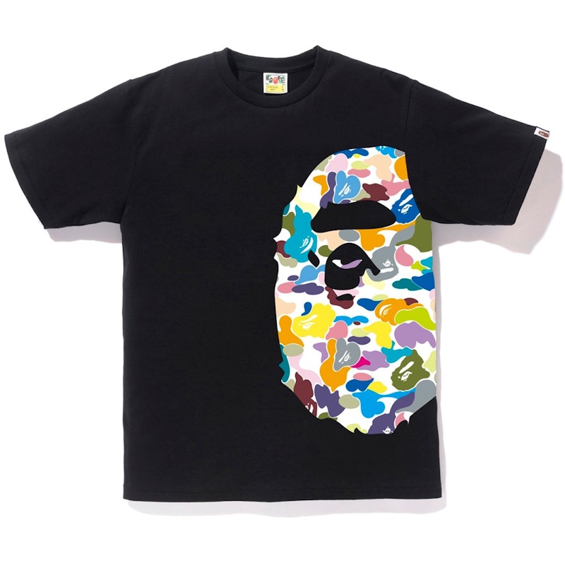 Buy Bape Multi Camo Side Big Ape Head Tee Black