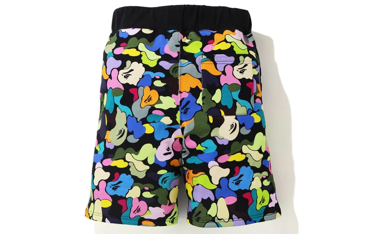 BAPE Multi Camo Sweat Shorts Unisex Colorful Athletic Fit Shorts. 1G80-153-009 圖 3