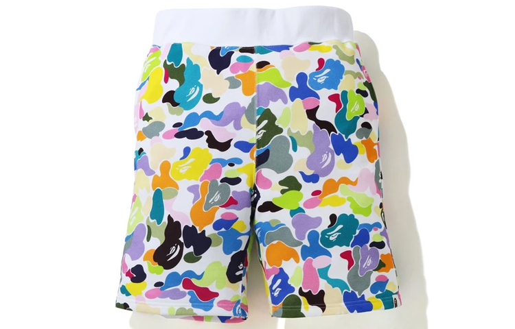 BAPE Multi Camo Sweat Shorts Unisex Colorful Athletic Fit Shorts. 1G80-153-009 圖 4