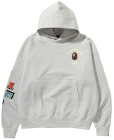 BAPE Multi Fonts Loose Fit Pullover Hoodie 'Gray' BAPE Multi Fonts Loose Fit Pullover Hoodie 'Gray'