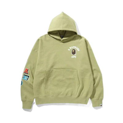 BAPE Multi Fonts Loose Fit Pullover Hoodie Alphabet Print 1I30-114-001