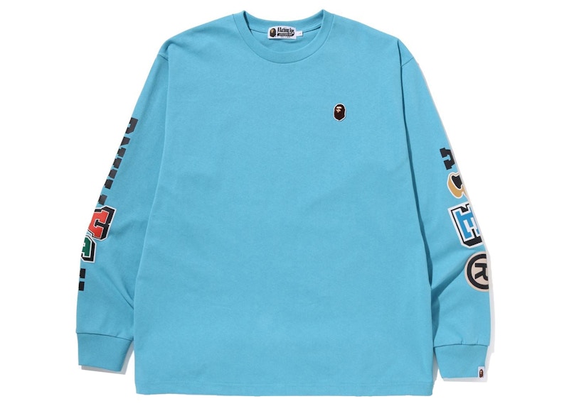 BAPE Multi Fonts Relaxed Fit Heavyweight L S Tee 'Sax'