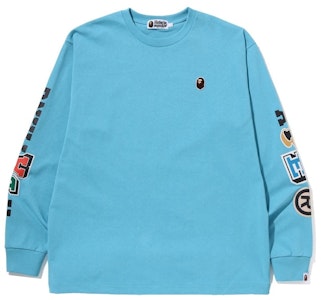 BAPE多字体宽松版型厚重长袖T恤'蓝色' Buy BAPE多字体宽松版型厚重长袖T恤'蓝色'