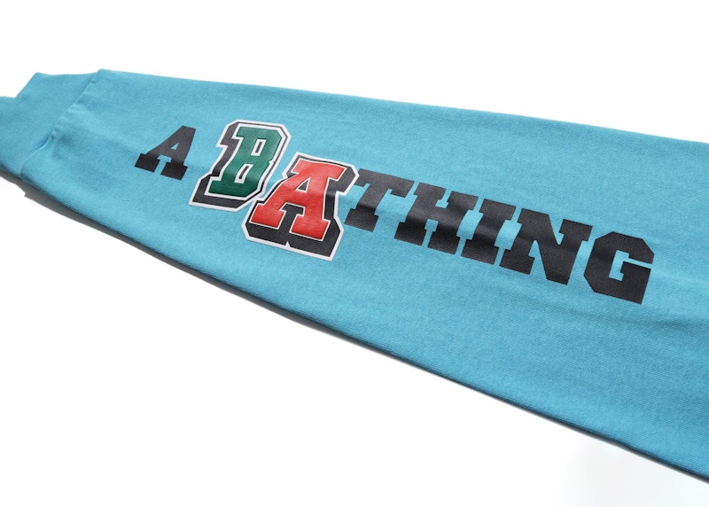 Order BAPE多字体宽松版型厚重长袖T恤'蓝色'