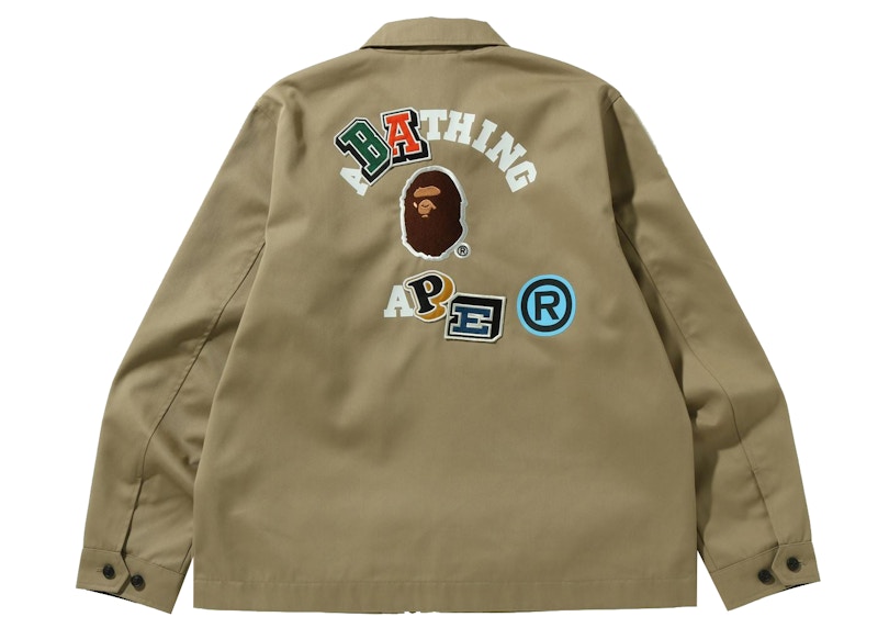 BAPE Multi Fonts Relaxed Fit Zip Jacket 'Beige'