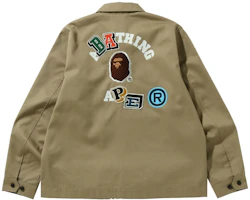BAPE Multi Fonts Relaxed Fit Zip Jacket 'Beige' BAPE Multi Fonts Relaxed Fit Zip Jacket 'Beige'