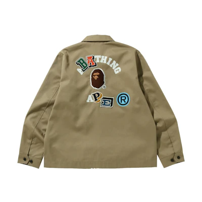BAPE Multi Fonts Relaxed Fit Zip Jacket 'Beige'