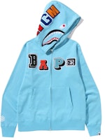 BAPE Multi Fonts Shark Full Zip Hoodie 'Sax' BAPE Multi Fonts Shark Full Zip Hoodie 'Sax'