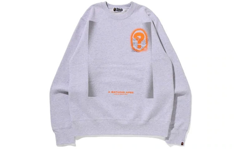 BAPE Multi Graphic Crewneck Grey Sweatshirt Logo Print 1I30-113-009
