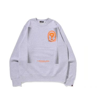 BAPE Multi Graphic Crewneck Grey Sweatshirt Logo Print 1I30-113-009