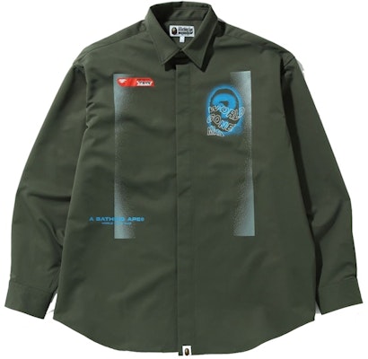BAPE Multi Graphic Loose Fit Shirt 'Olive' Buy BAPE Multi Graphic Loose Fit Shirt 'Olive'