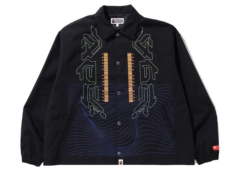 Buy Jaket Coach BAPE Multi Grafis Fit Santai 'Hitam'