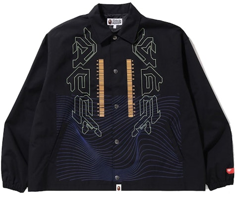 BAPE Multi Graphic Relaxed Fit Coach Jacket 'Black' Buy BAPE Multi Graphic Relaxed Fit Coach Jacket 'Black'