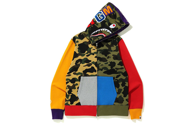 BAPE Multicolor Camo Patchwork Zip-Up Hoodie Colorful Edition 1G80-315-702
