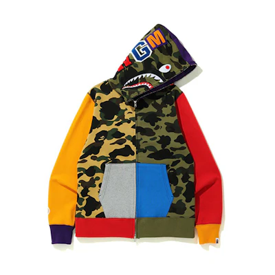 BAPE Multicolor Camo Patchwork Zip-Up Hoodie Colorful Edition 1G80-315-702