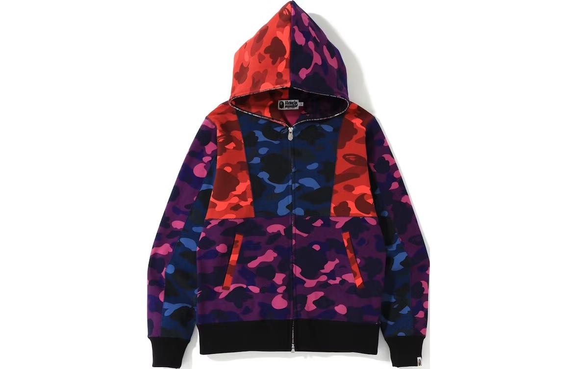 BAPE Multicolor Zip-Up Casual Hoodie Jacket 001ZPF801009X