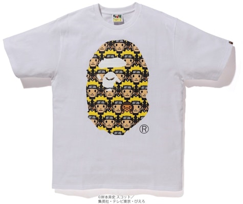 Bape 火影忍者猿人头白色T恤 Buy Bape 火影忍者猿人头白色T恤
