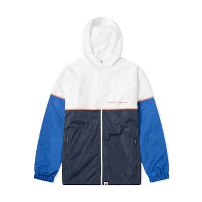 BAPE Navy Blue Patchwork Hoodie Jacket Unisex 1f30140012