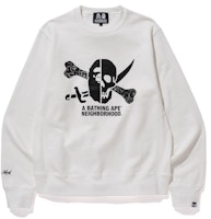 BAPE NEIGHBORHOOD Ape & Skull Crewneck White BAPE NEIGHBORHOOD Ape & Skull Crewneck White