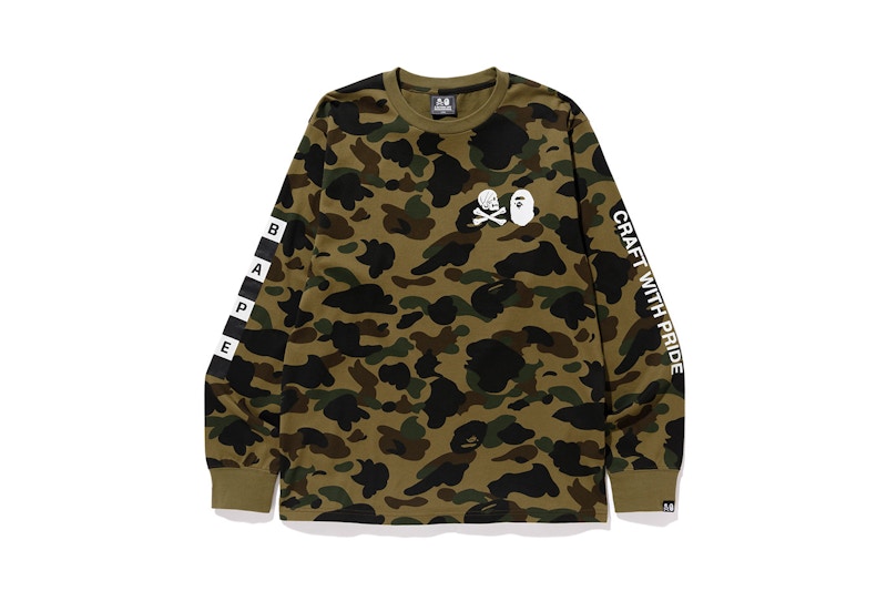BAPE NEIGHBORHOOD Camo Long Sleeve Tee Green