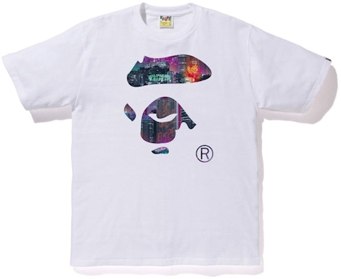 BAPE Neon Tokyo Ape Face Tee White Buy BAPE Neon Tokyo Ape Face Tee White