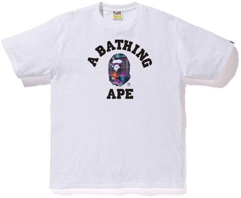 BAPE Neon Tokyo College Tee White Buy BAPE Neon Tokyo College Tee White
