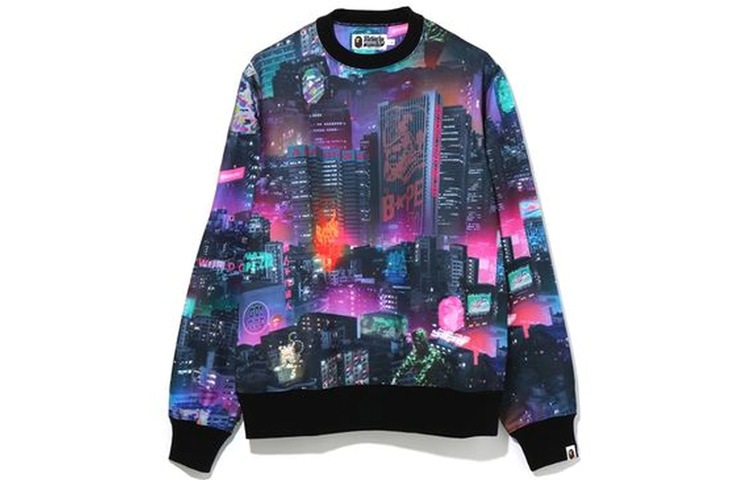 BAPE Neon Tokyo Crewneck  Sweatshirt 1G30-113-015