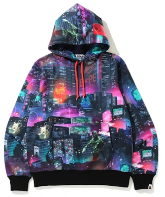 BAPE 霓虹东京黑色套头连帽衫 Buy BAPE 霓虹东京黑色套头连帽衫