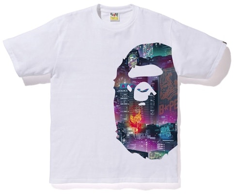 Camiseta BAPE Neon Tokyo Side Big Ape Head Blanca Buy Camiseta BAPE Neon Tokyo Side Big Ape Head Blanca
