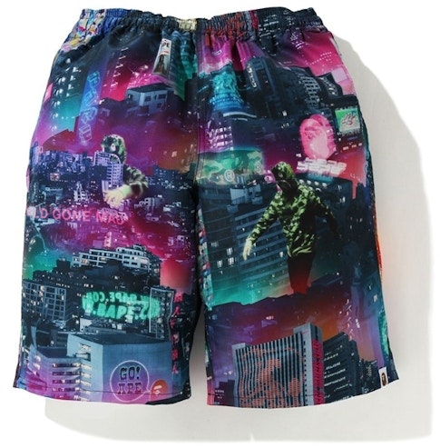 bape-neon-tokyo-track-shorts-black