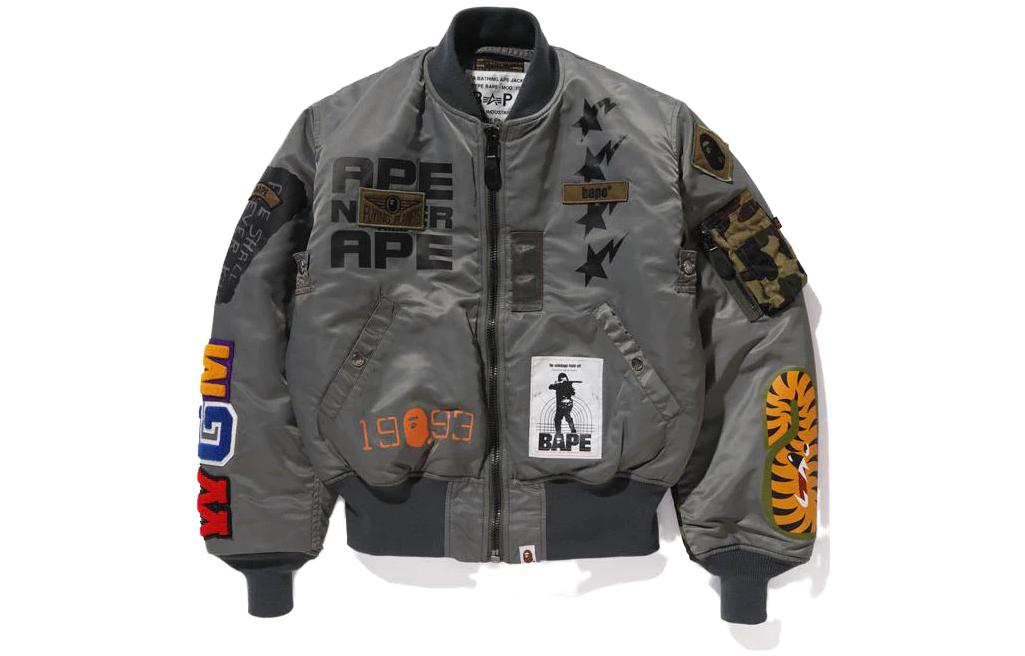 BAPE Olive Full-Print Label Long Sleeve Jacket 1G23-141-908