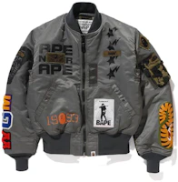 BAPE Olive Full-Print Label Long Sleeve Jacket 1G23-141-908 BAPE Olive Full-Print Label Long Sleeve Jacket 1G23-141-908