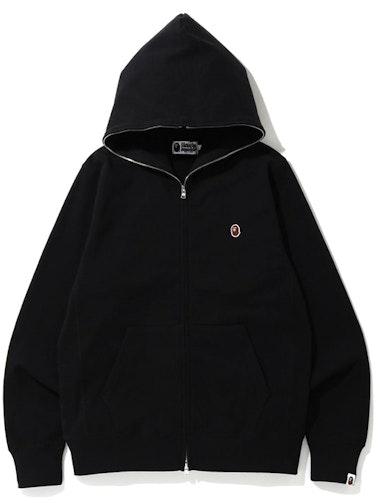 bape-one-point-full-zip-hoodie-black