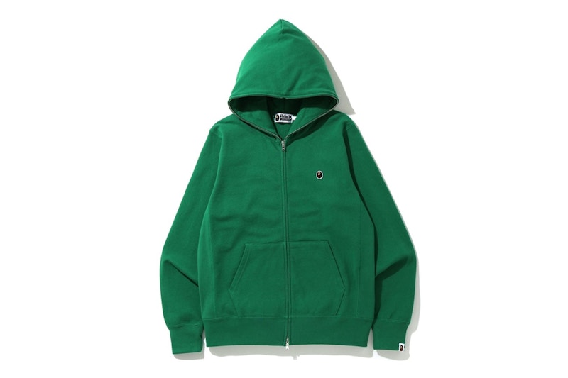 Buy Hoodie BAPE One Point Penuh Zip Hijau