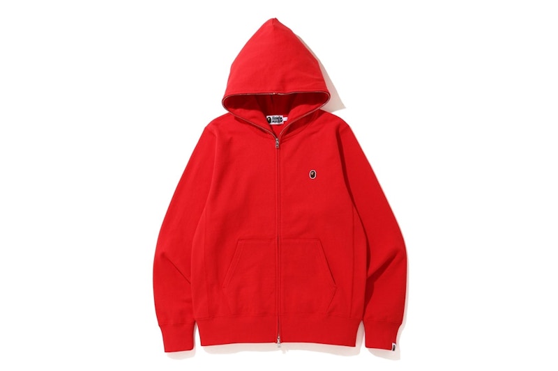 Buy BAPE一线全拉链连帽衫红色