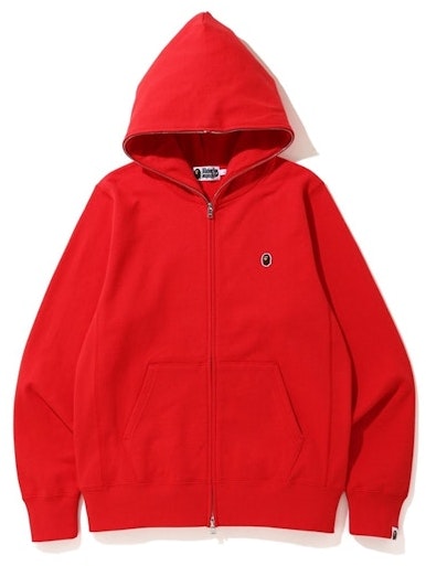 bape-one-point-full-zip-hoodie-red