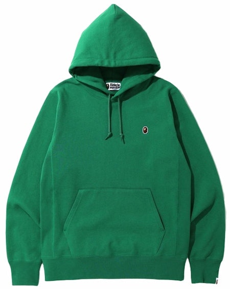 bape-one-point-pullover-hoodie-green