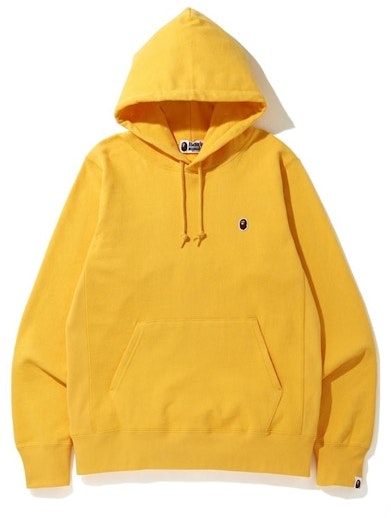 bape-one-point-pullover-hoodie-mustard
