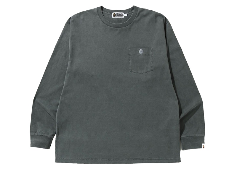 BAPE Overdye One Point Pocket Relaxed Fit L S Tee 'Black'