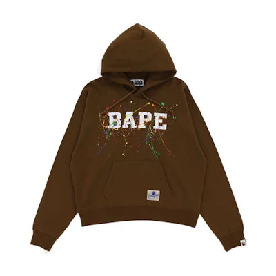 BAPE Paint Splatter Logo Hoodie Unisex Pullover 1H80-214-504