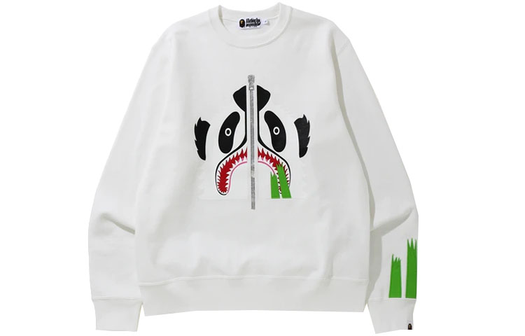 BAPE Panda Eating Bamboo Print Pullover Sweatshirt 1G30-113-009