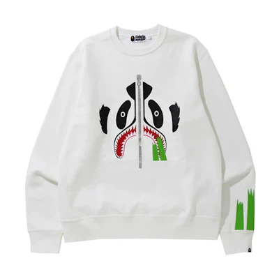 BAPE Panda Eating Bamboo Print Pullover Sweatshirt 1G30-113-009
