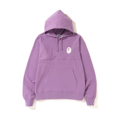 Bape Pastel Color Big Logo Wide Pullover Hoodie Purple