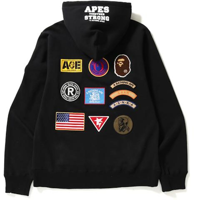 BAPE Patch Pullover Hoodie Black 圖 2