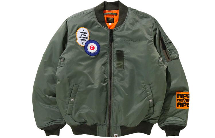 BAPE Patchwork Zip Casual Jacket Green () 1G70-141-011
