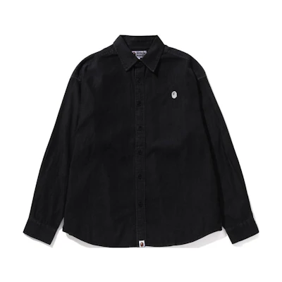 BAPE Pattern Print Long Sleeve Button-Up Shirt for Men. 1J80-131-055