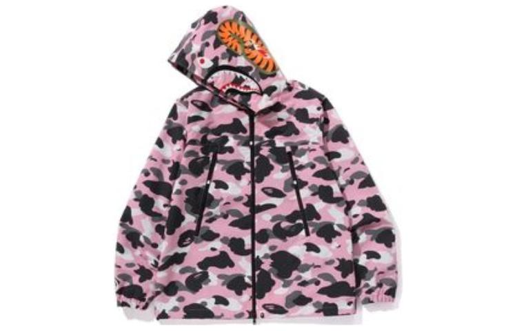 BAPE Pink Full-Print Hoodie Jacket for Men 1k20-140-017